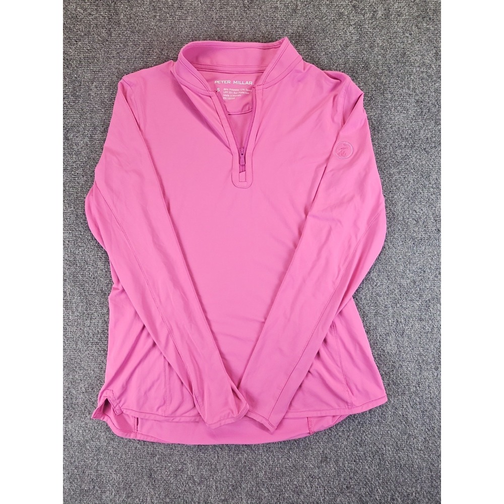 Peter Millar Women Size S Pink Golf Performance 1/4 Zip UPF 50+ Pullover 1586